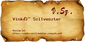 Vinkó Szilveszter névjegykártya